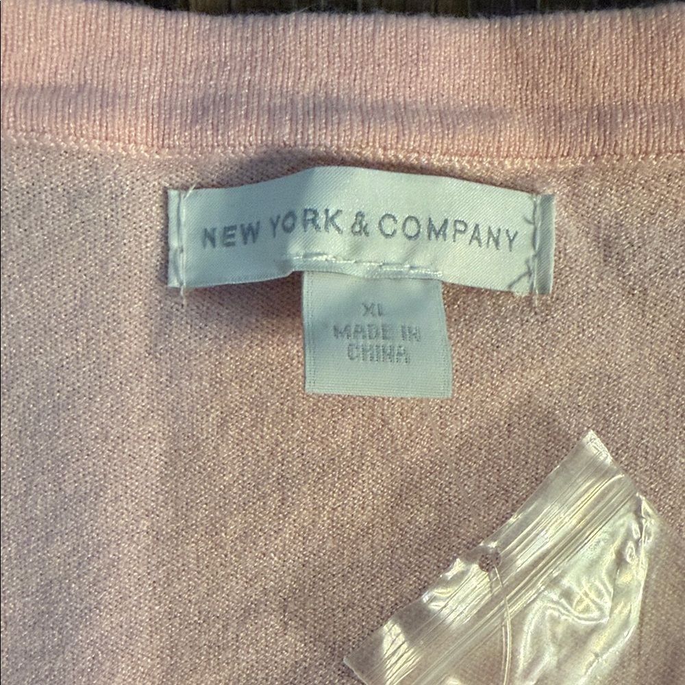 New York & Company Light Pink Ruched Button-Up Blouse - Picture 5 of 6